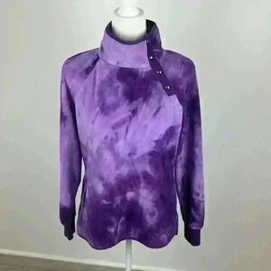 Green Tea Purple Tie Dye Fleece Size Small